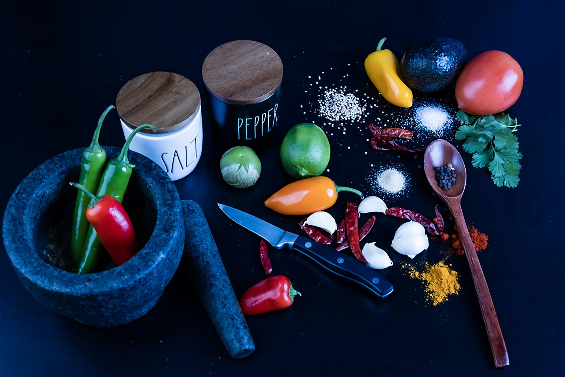 a group of different colored objects